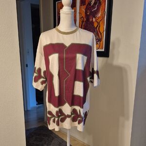 Ottod'Ame Jersey Maroon Green Crean Gold Crew Neck